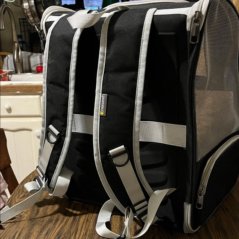 Black and Gray Pet Carrier Backpack
